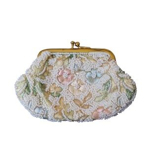Jolles Original Vintage Floral Flower Coin Purse, 1940's 1950's Collectible